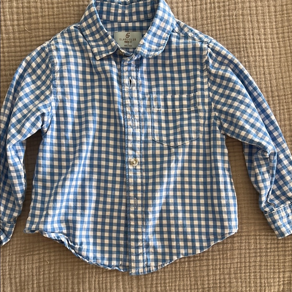 Gingham Blue Kids Shirt